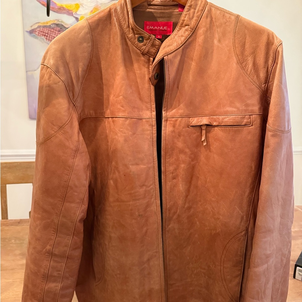 Emanuel Ungaro Tan Leather Jacket